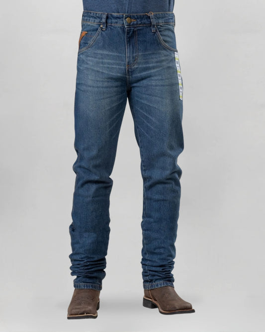 Calça Country Masculina ARIAT M5 Slim bege claro vista frontal