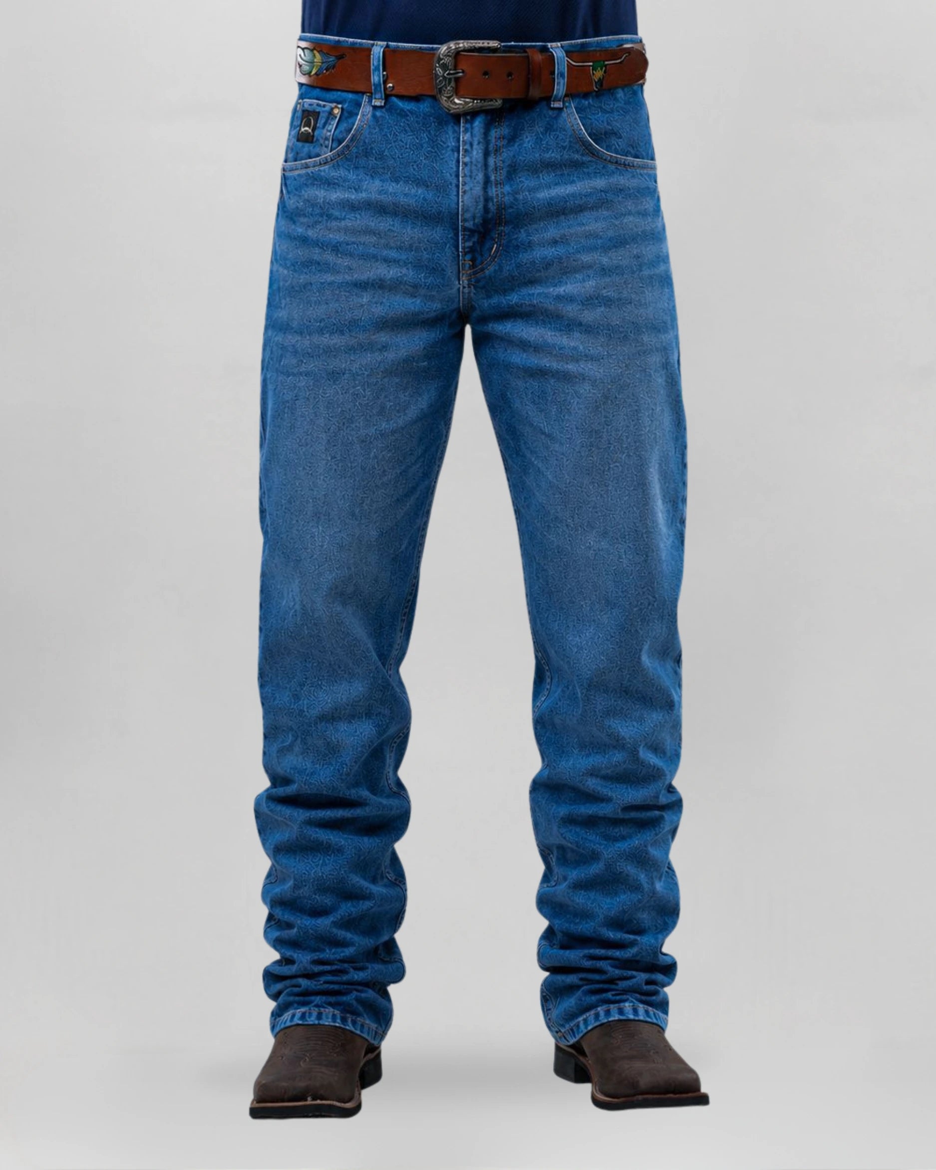 Calça Country Masculina Cinch Balão Americano marinho vista frontal