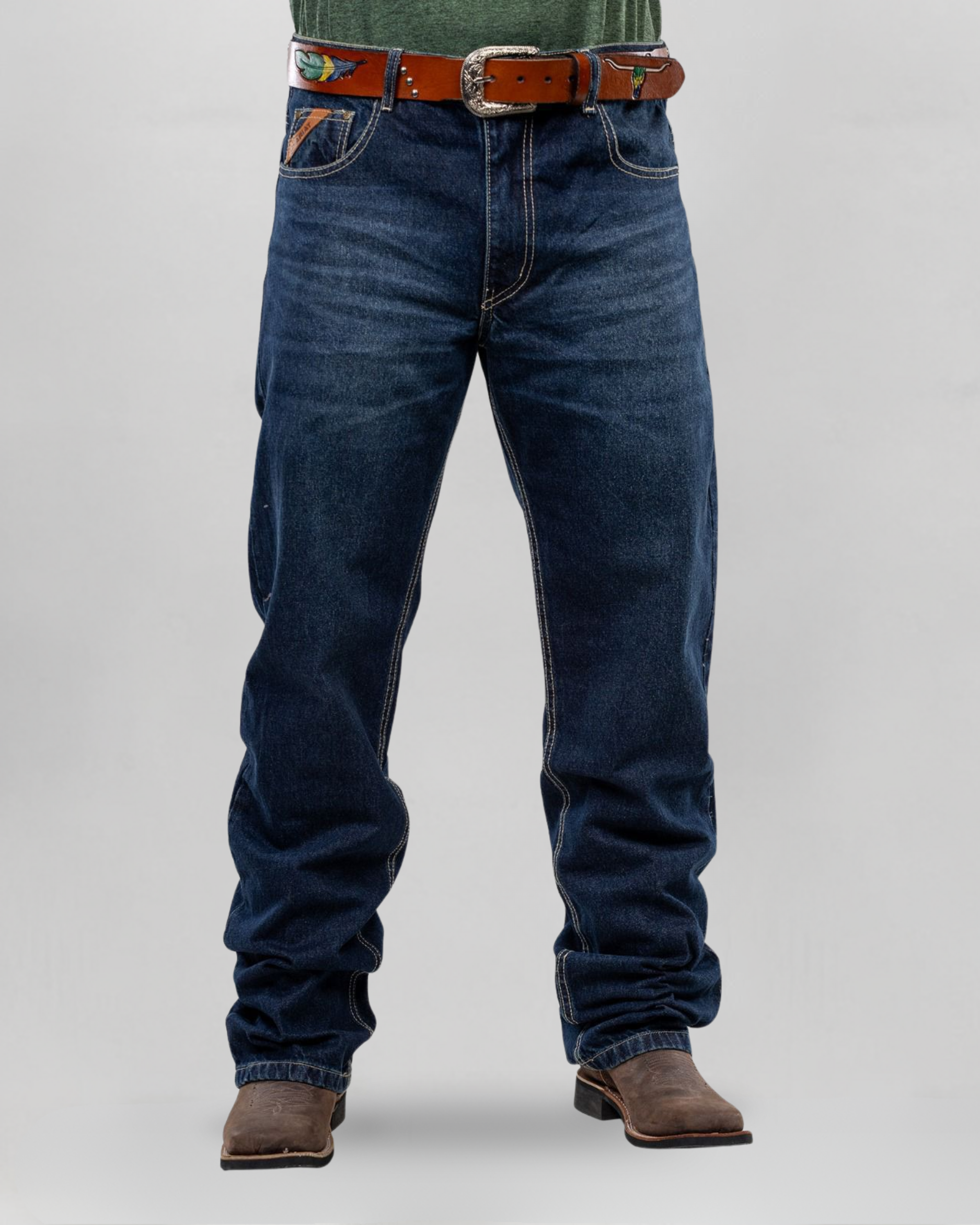 Calça Country Masculina ARIAT Balão Americano preto vista frontal