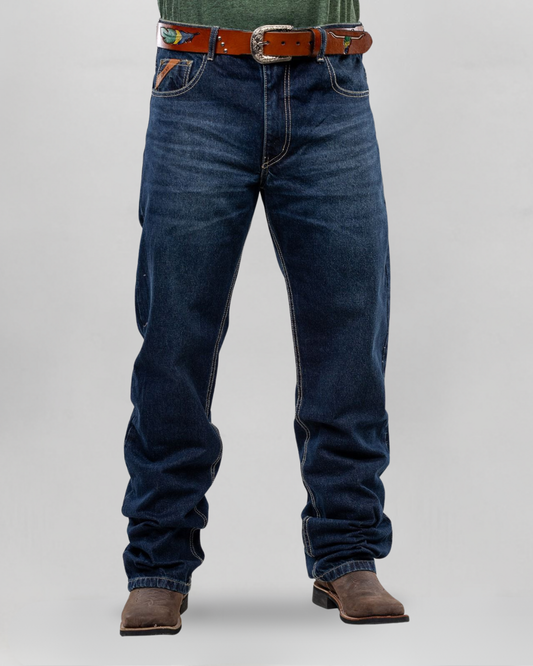 Calça Country Masculina ARIAT Balão Americano preto vista frontal