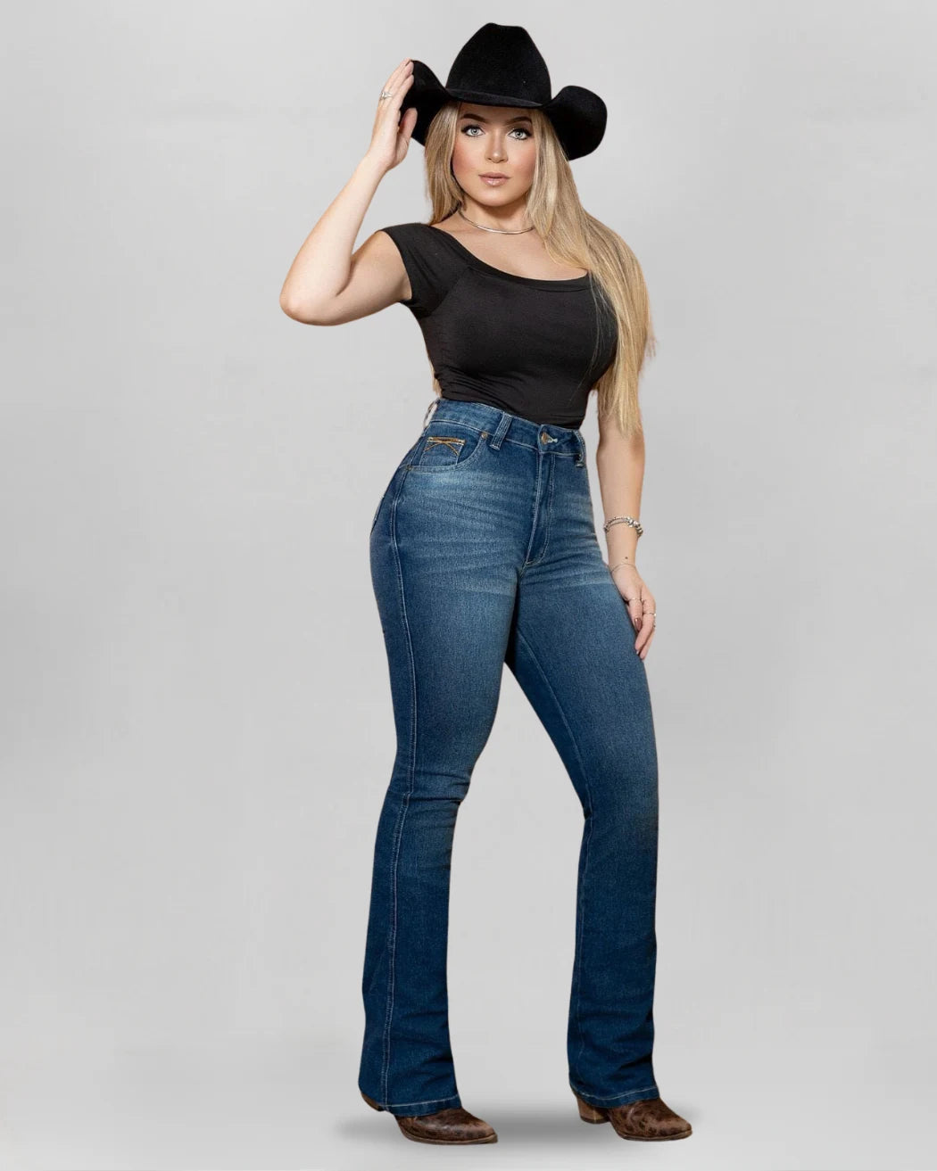 Calça Country ARIAT Bordada Feminina multicolorida vista frontal