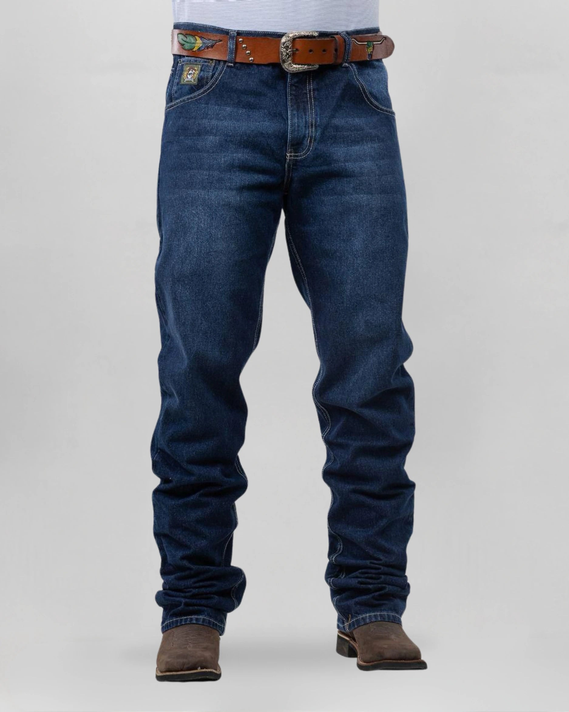 Calça Country Masculina Cinch Balão Americano índigo vista frontal