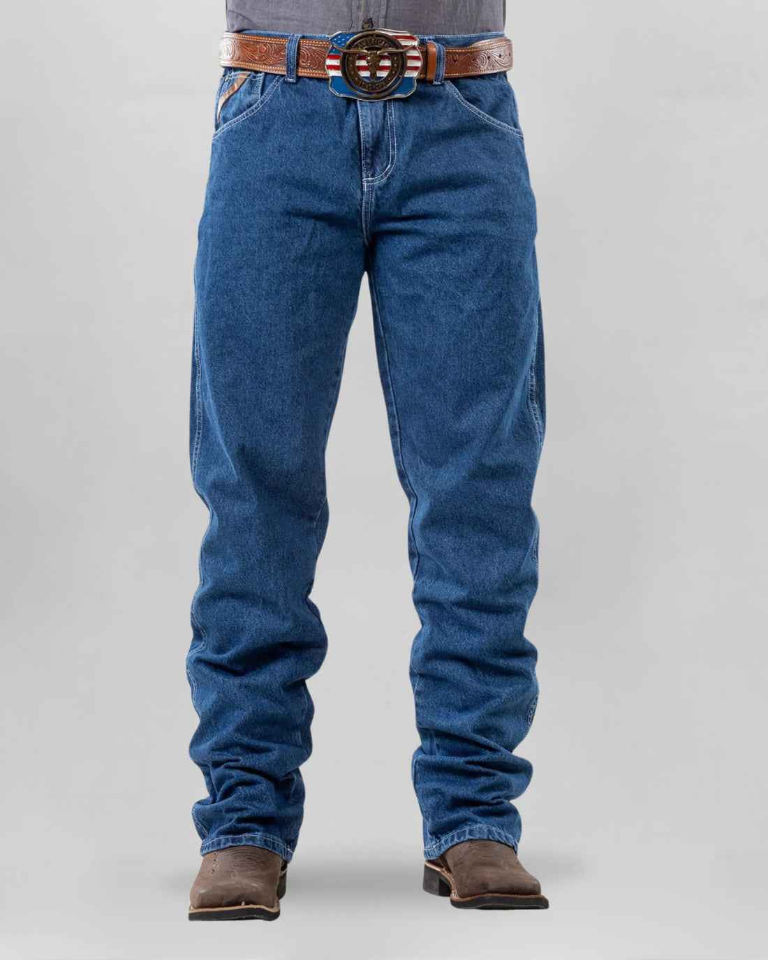 Calça Country Masculina ARIAT Balão Americano stonewashed vista frontal
