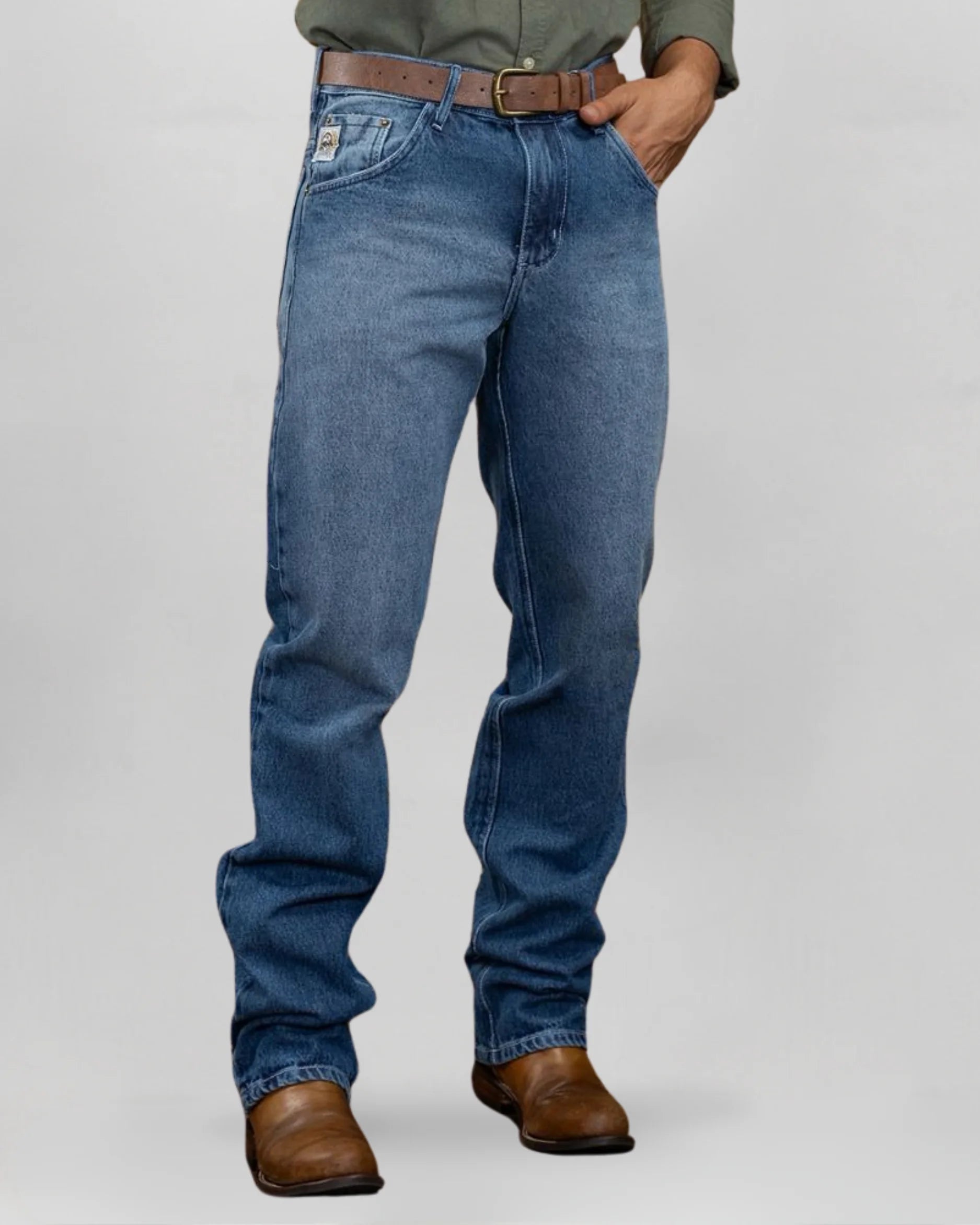 Calça Country Masculina Cinch Balão Americano azul royal vista frontal
