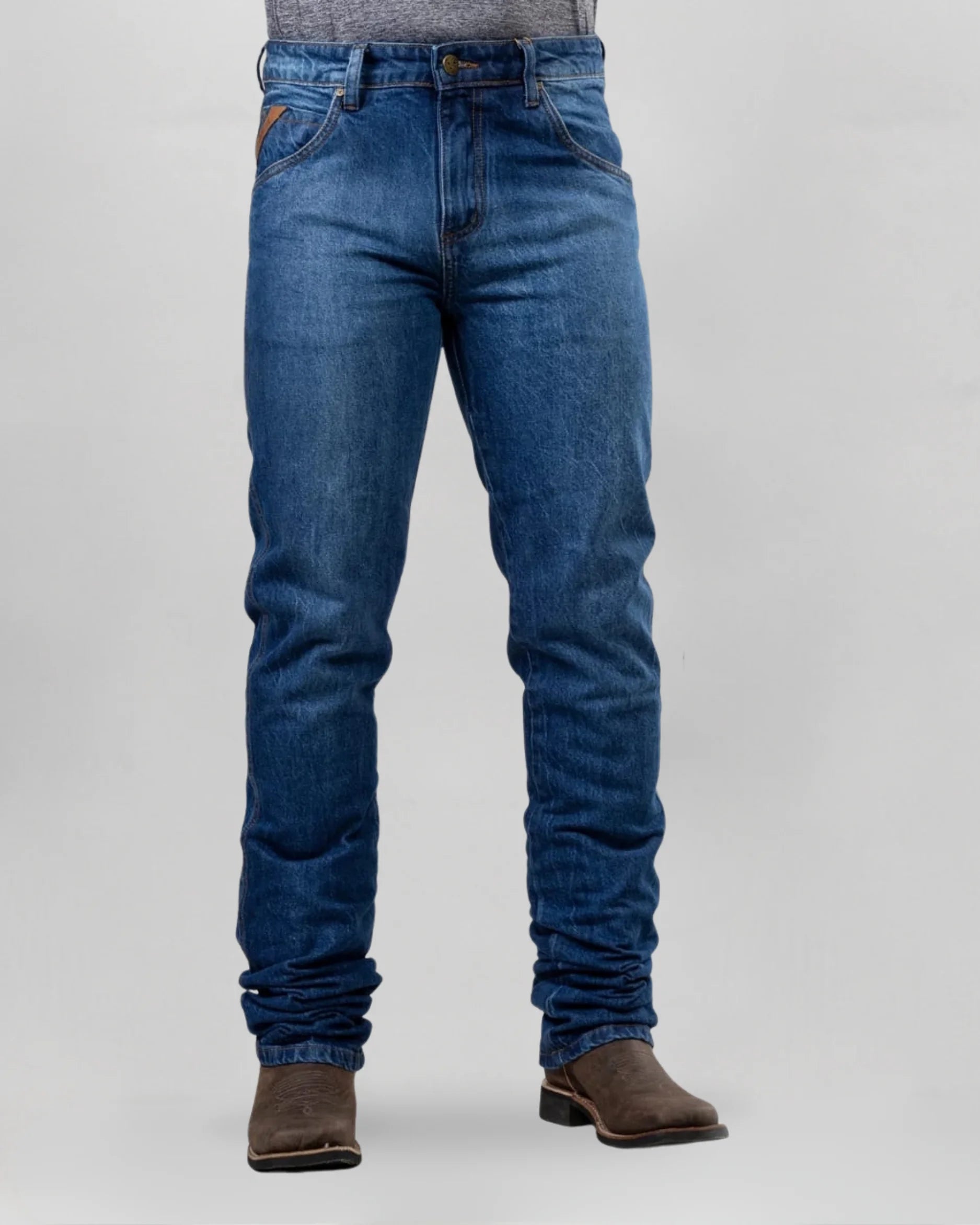 Calça Country Masculina ARIAT M5 Slim verde escuro vista frontal