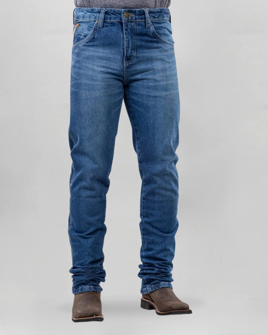 Calça Country Masculina ARIAT M5 Slim cinza vista frontal