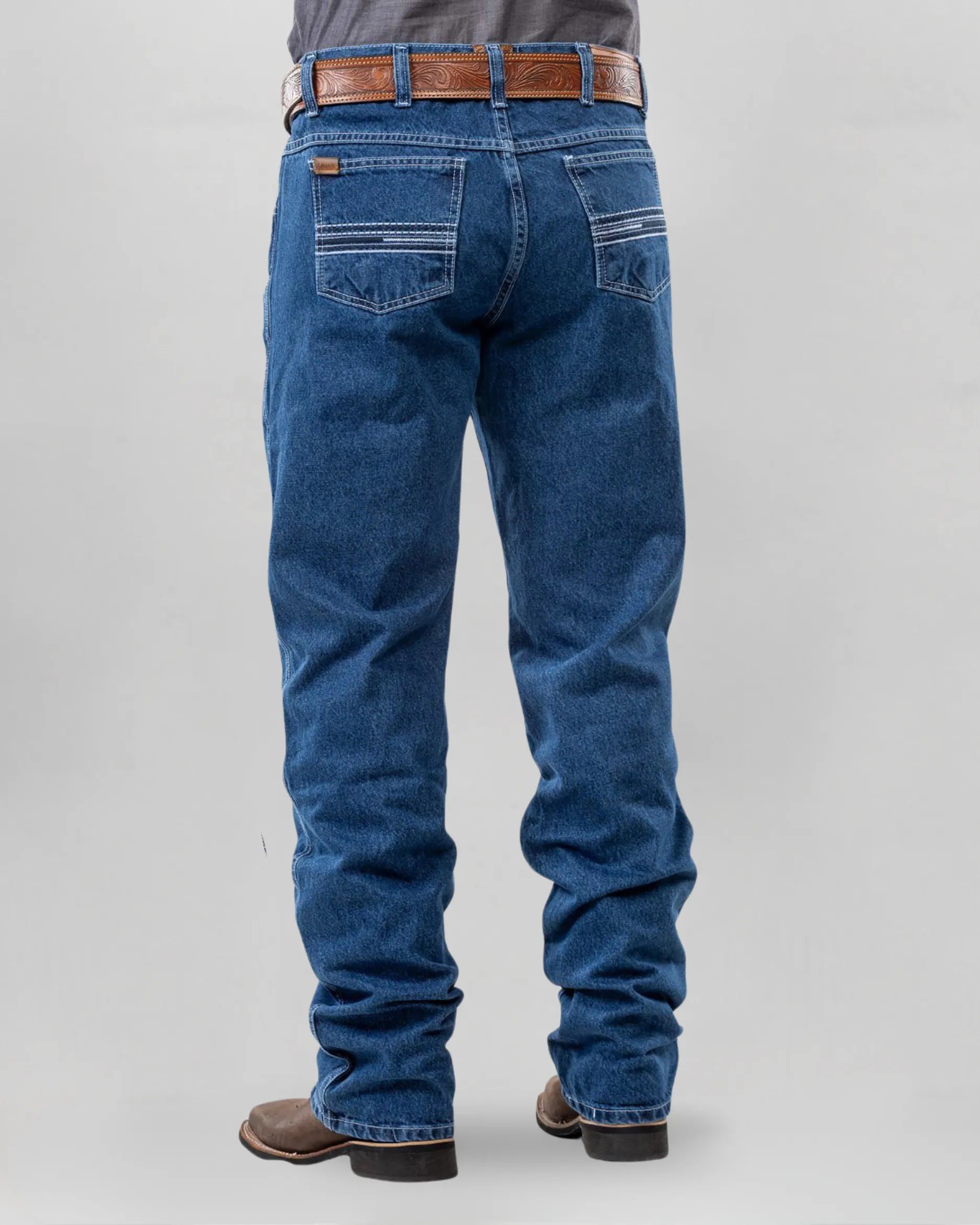 Calça country masculina ARIAT azul royal com costura linear nos bolsos