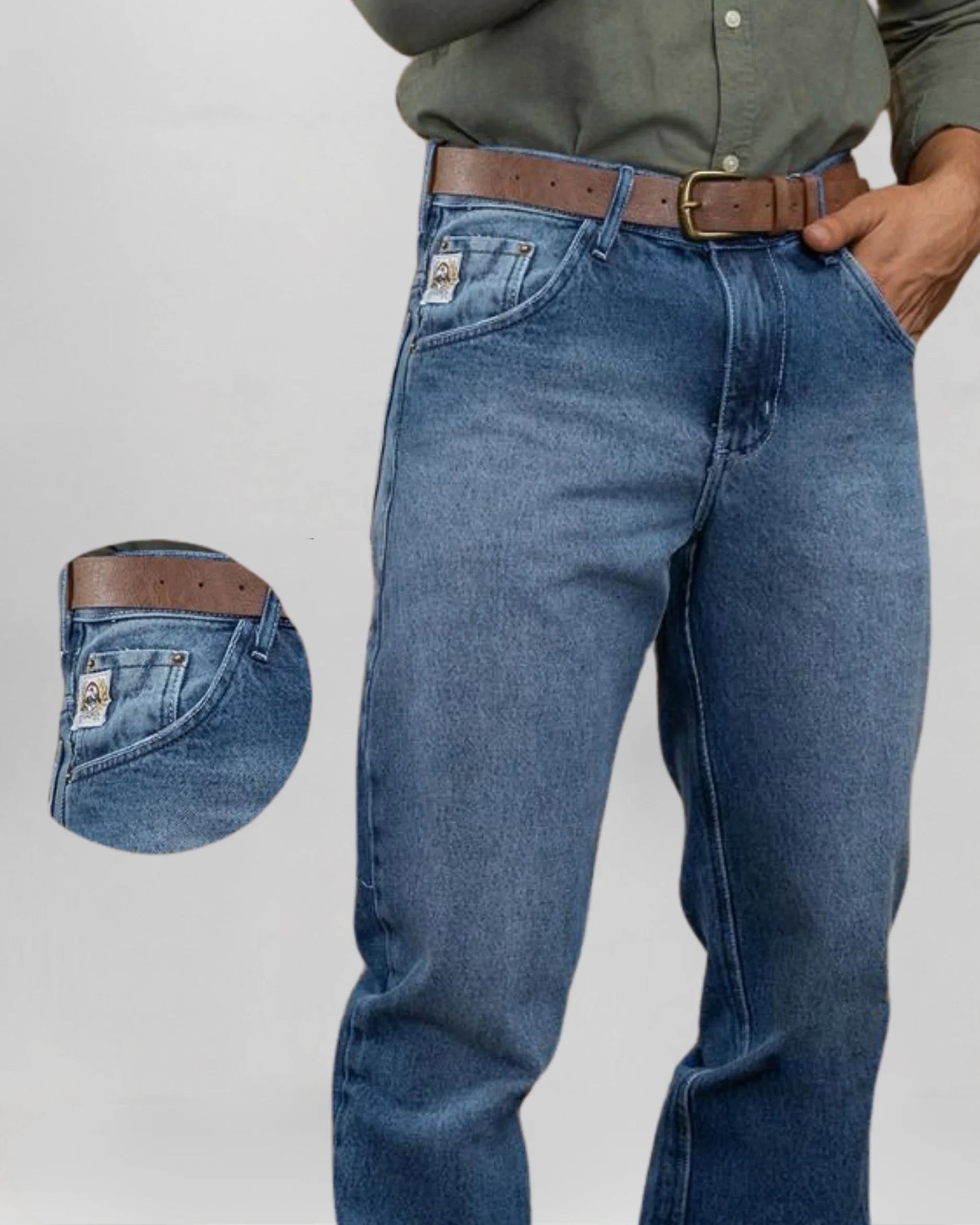 Calça Country Masculina Cinch Balão Americano azul royal vista traseira