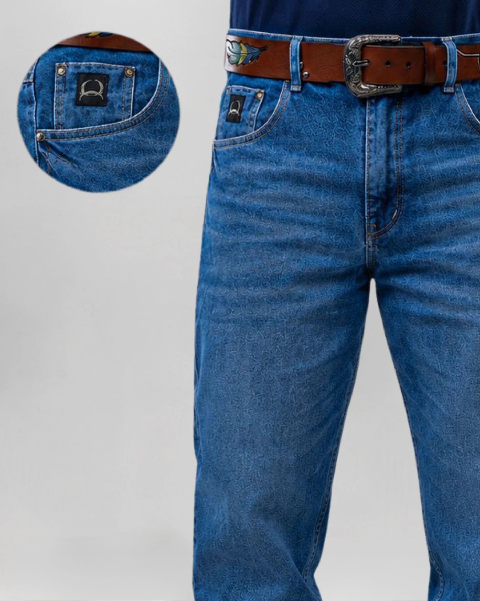 Calça Country Masculina Cinch Balão Americano marinho vista traseira