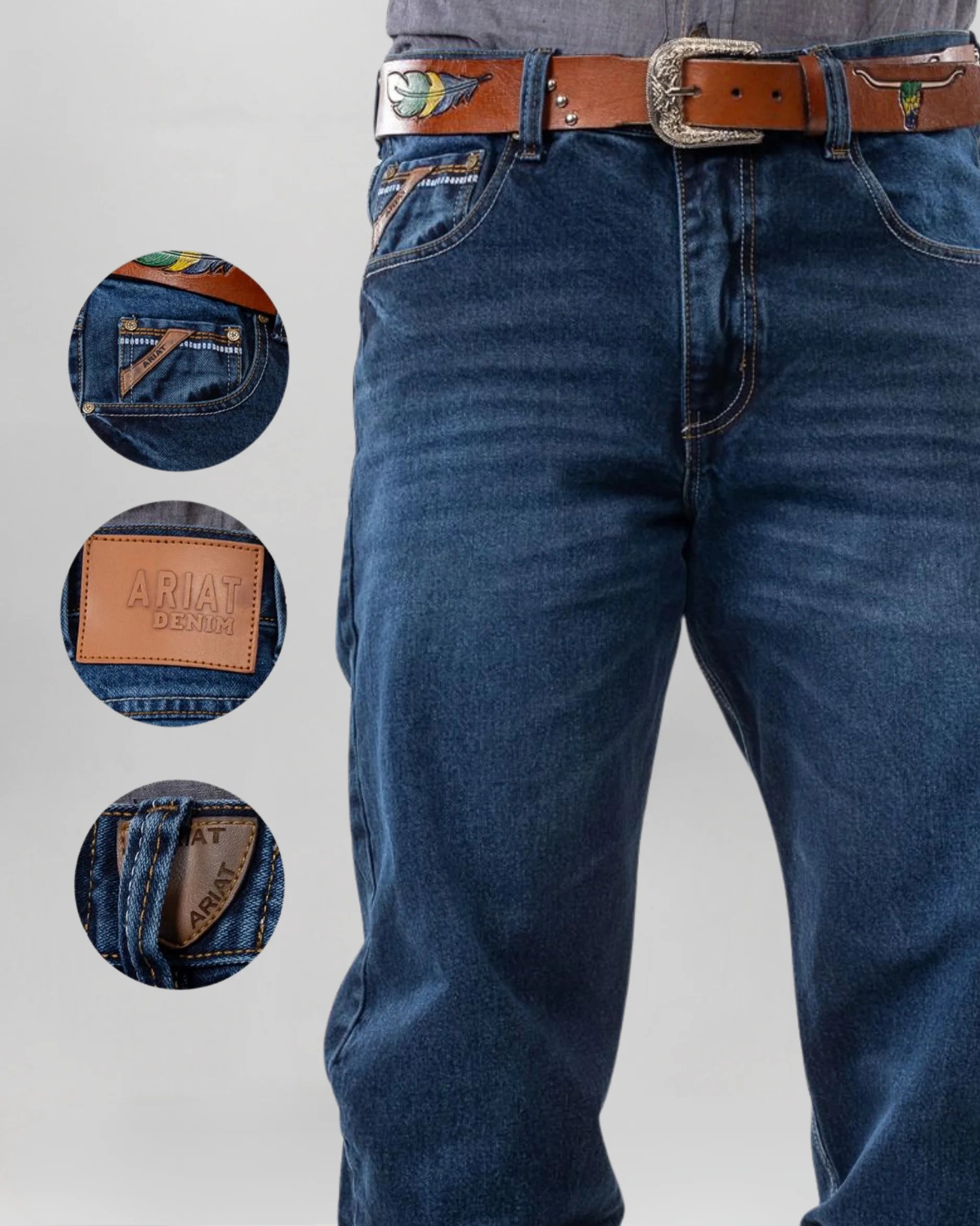 Calça Country Masculina ARIAT M5 Slim vista traseira