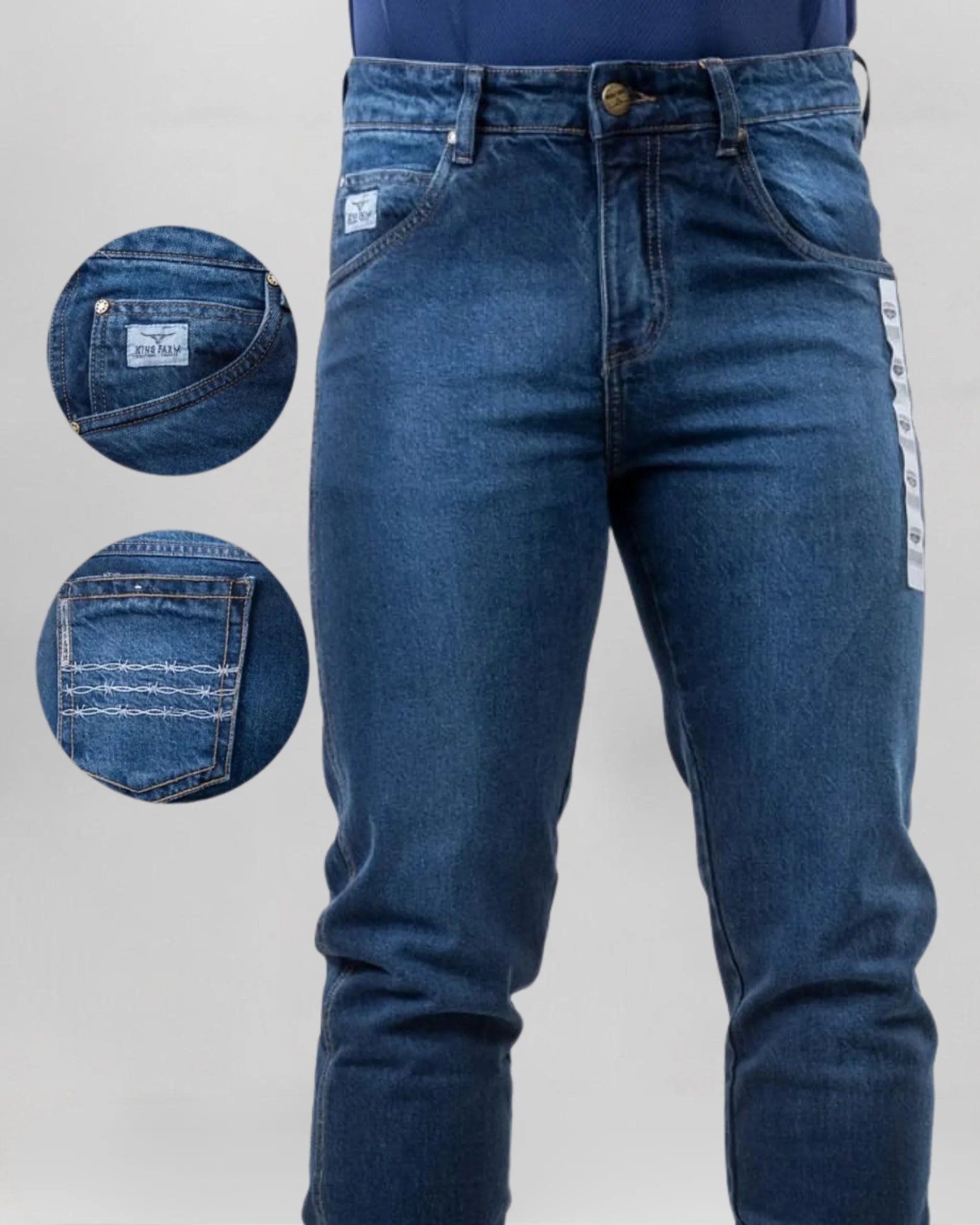 Calça Country Masculina King Farm vista traseira caimento na bota