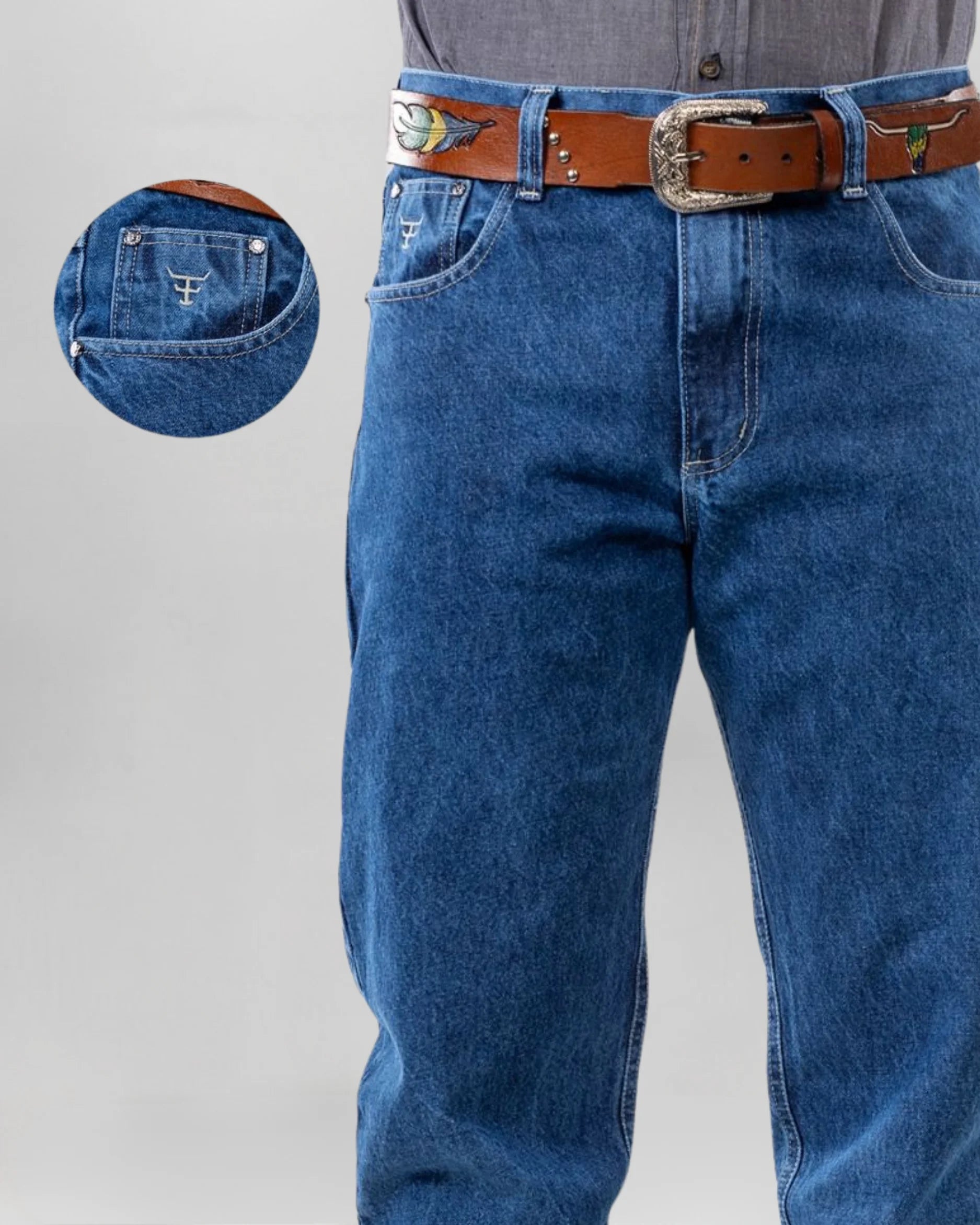 Calça Country Masculina Texas Farm Balão Americano vista traseira