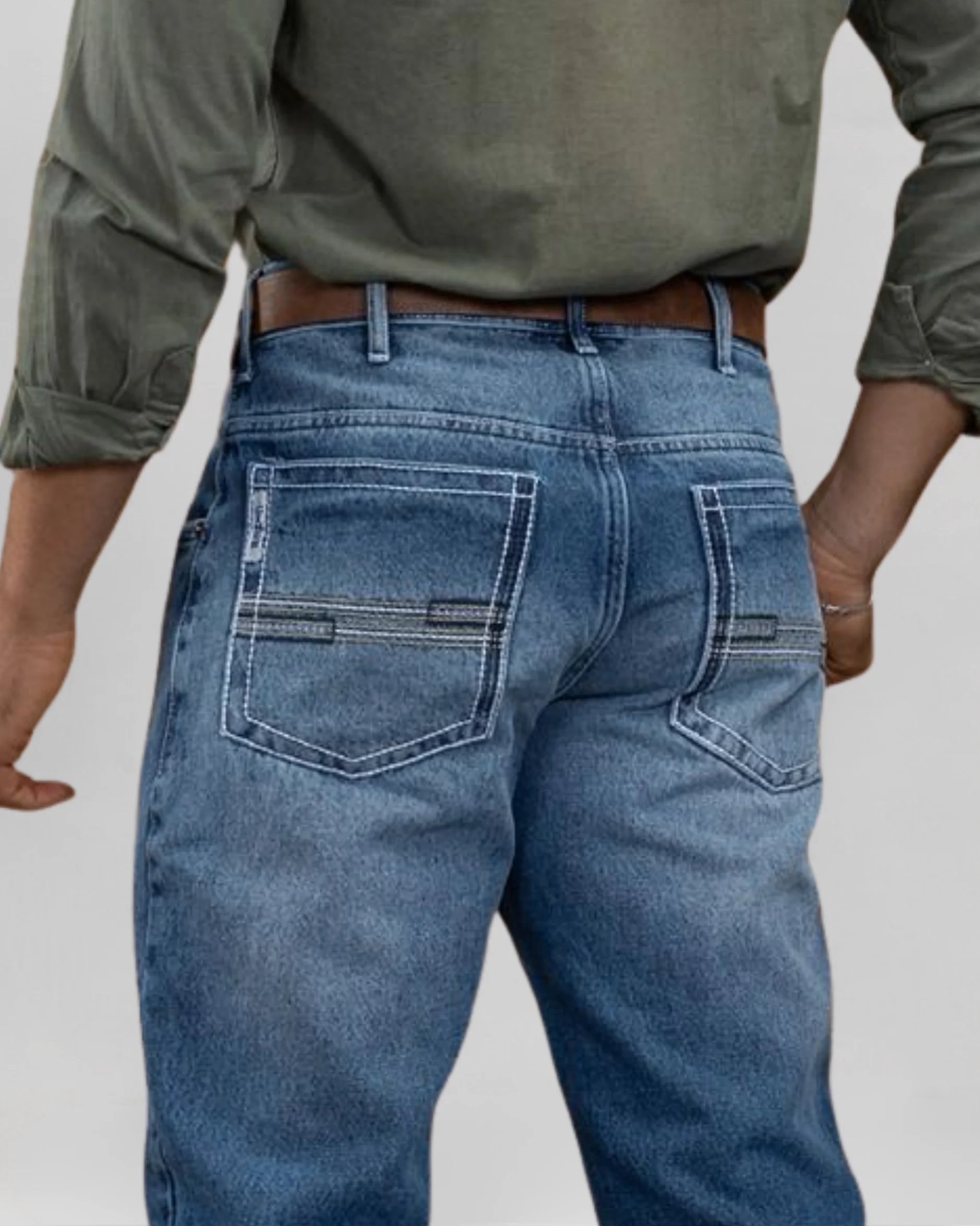 Calça Country Masculina Cinch Balão Americano azul royal detalhe acabamento
