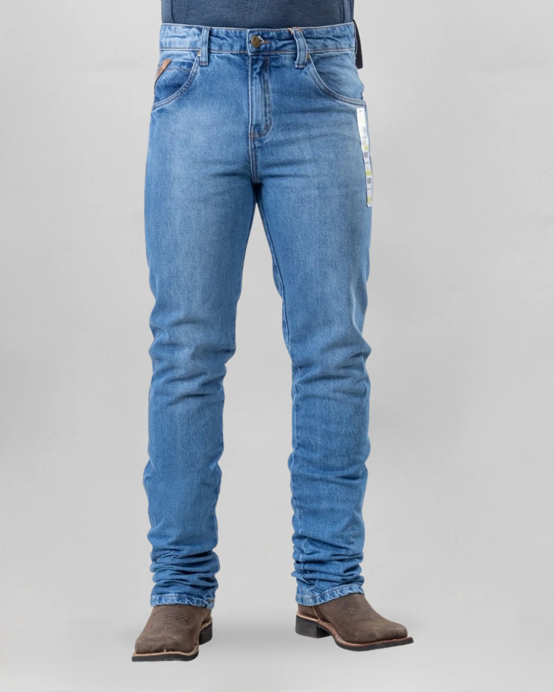 Calça Country Masculina ARIAT M5 Slim caqui vista frontal