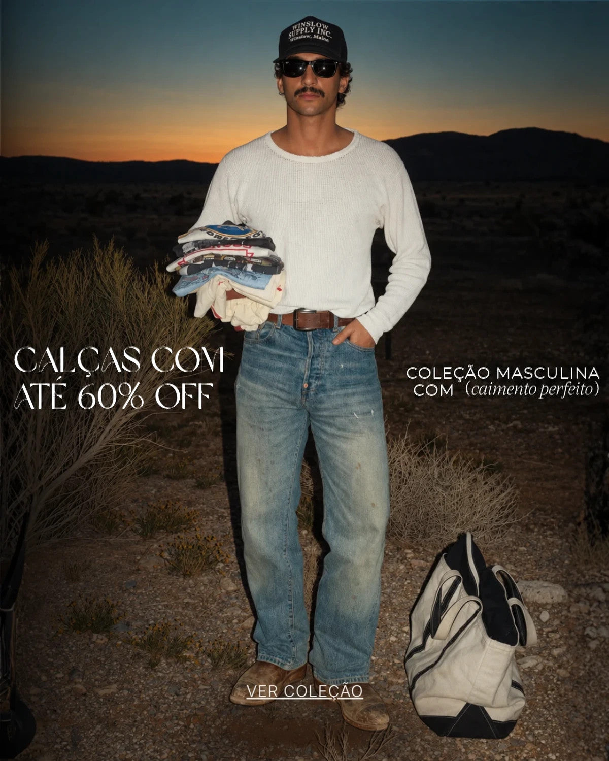 Calças com até 60% OFF - coleção masculina